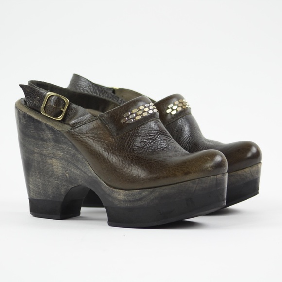 Calleen Cordero Vela Studded Jeweled Leather Clogs - Picture 1 of 8